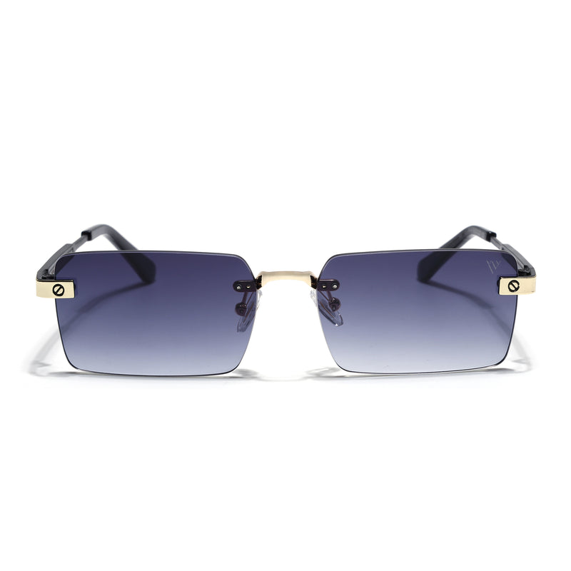 Carter | Shadow Black Rimless Sunglasses | Golden Frame - MG9289