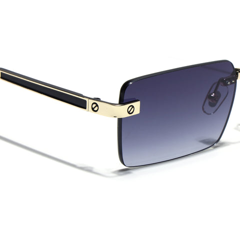 Carter | Shadow Black Rimless Sunglasses | Golden Frame - MG9289