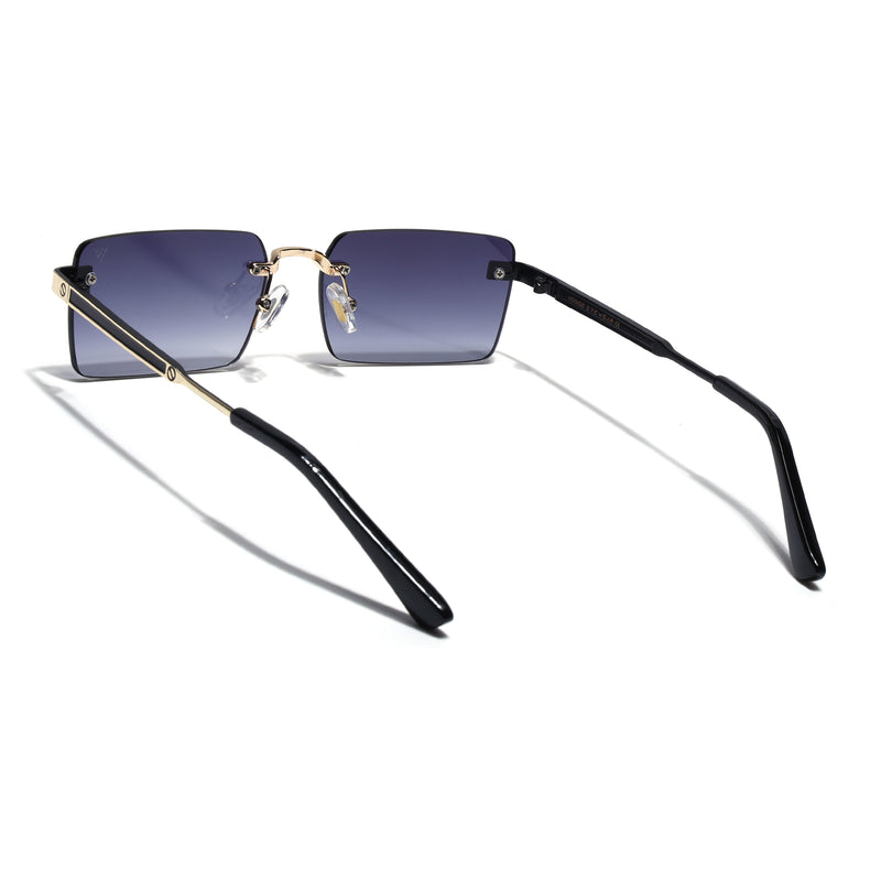 Carter | Shadow Black Rimless Sunglasses | Golden Frame - MG9289