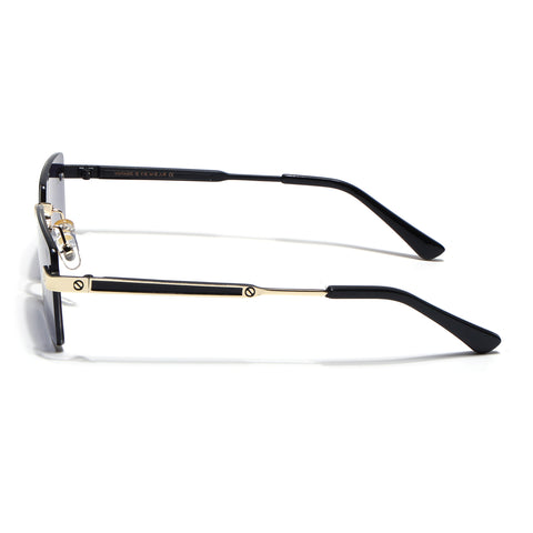 Carter | Shadow Black Rimless Sunglasses | Golden Frame - MG9289