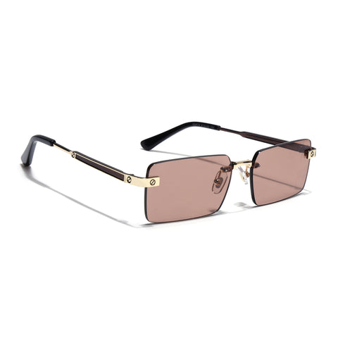 Carter | Maple Brown Rimless Sunglasses | Golden Frame - MG9290