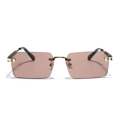 Carter | Maple Brown Rimless Sunglasses | Golden Frame - MG9290