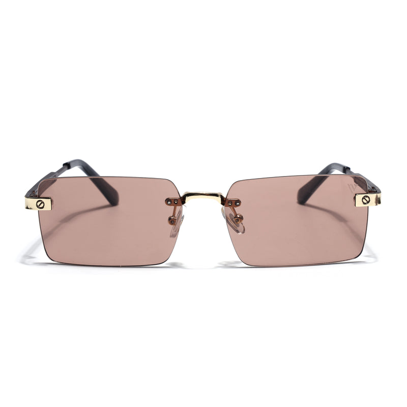 Carter | Maple Brown Rimless Sunglasses | Golden Frame - MG9290
