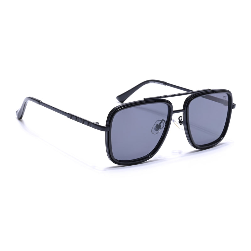 Alpha | Black Wayfarer Sunglasses | Black Lens - MG6734