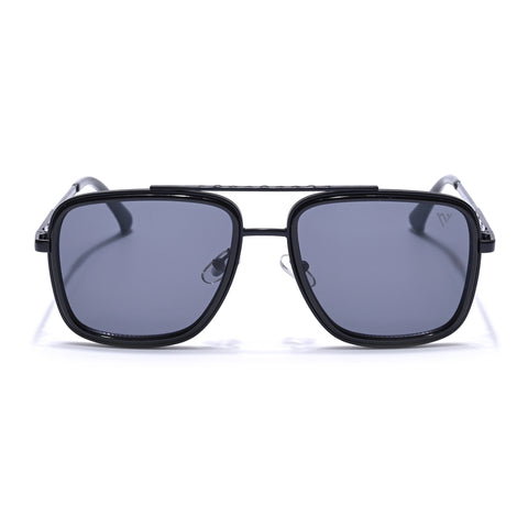 Alpha | Black Wayfarer Sunglasses | Black Lens - MG6734