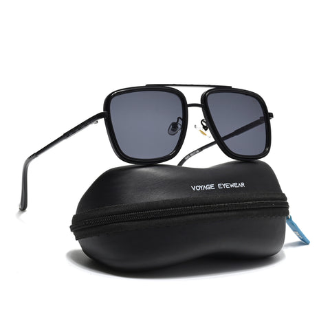 Alpha | Black Wayfarer Sunglasses | Black Lens - MG6734