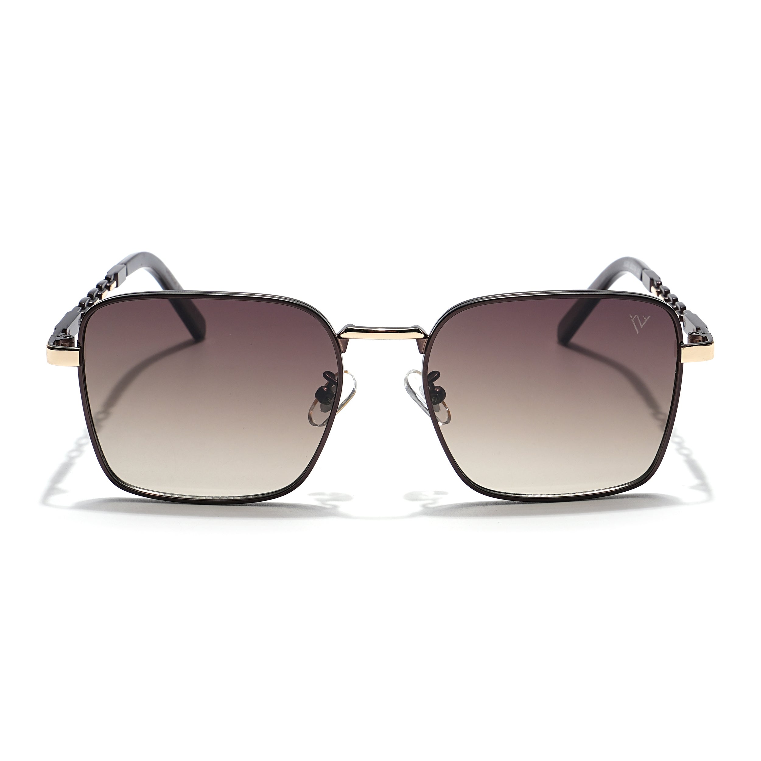 Square Sunglasses (Olive & Clear Lens | Brown & Golden Frame - MG6011)
