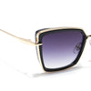 Cateye Sunglasses (Grey & Clear Lens | Golden & Black Frame - MG6015)