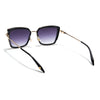 Cateye Sunglasses (Grey & Clear Lens | Golden & Black Frame - MG6015)