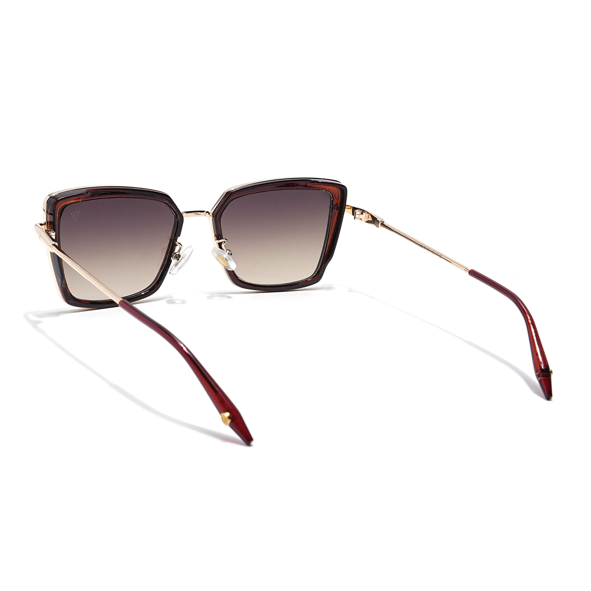 Cateye Sunglasses (Brown Lens | Golden & Brown Frame - MG6017)