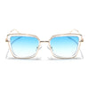Cateye Sunglasses (Blue & Clear Lens | Golden & Transparent Frame - MG6019)