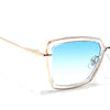 Cateye Sunglasses (Blue & Clear Lens | Golden & Transparent Frame - MG6019)