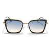 Cateye Sunglasses (Grey & Light Brown Lens | Golden & Black Frame - MG6020)