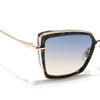 Cateye Sunglasses (Grey & Light Brown Lens | Golden & Black Frame - MG6020)