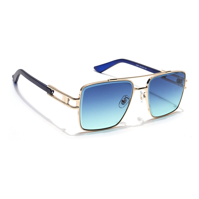 Wayfarer Sunglasses (Grey & Blue Lens | Golden Frame - MG5993)