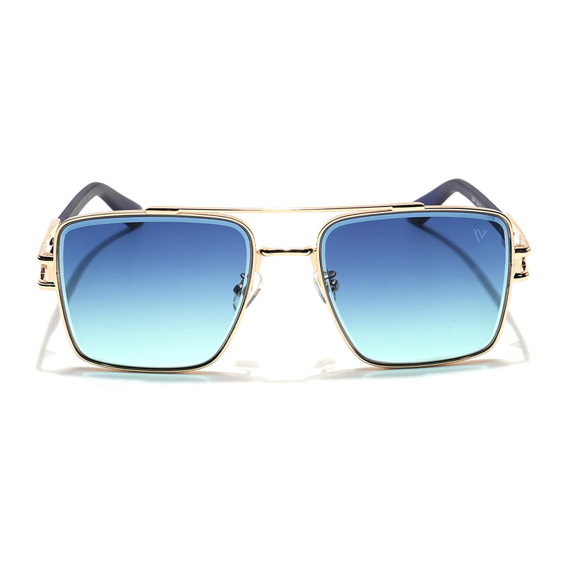Wayfarer Sunglasses (Grey & Blue Lens | Golden Frame - MG5993)