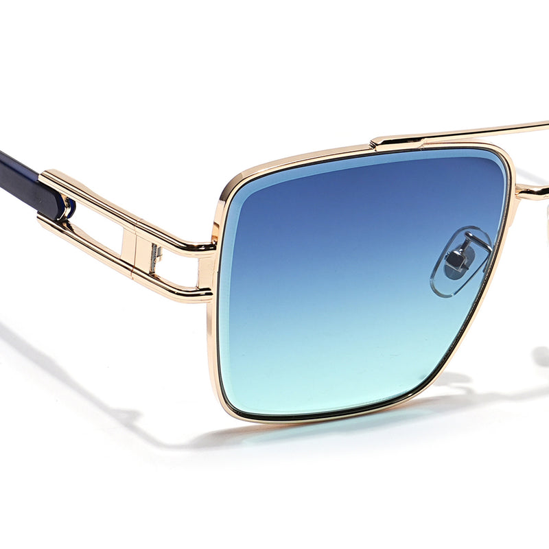 Wayfarer Sunglasses (Grey & Blue Lens | Golden Frame - MG5993)