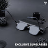Grey & Navy Blue Polarized Wayfarer Sunglasses - PMG4315