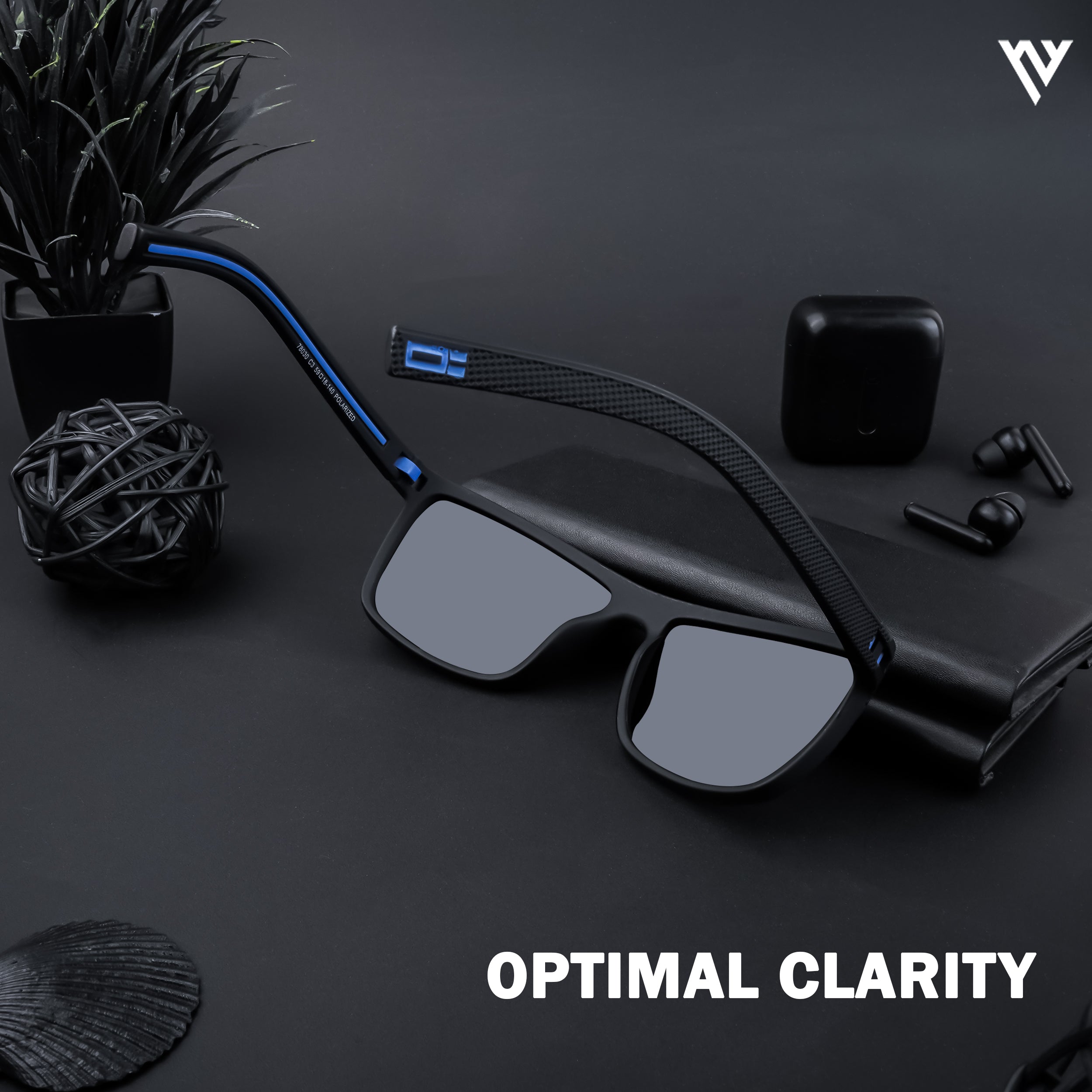 Voyage Exclusive Black Polarized Wayfarer Sunglasses for Men & Women (78030PMG4294)