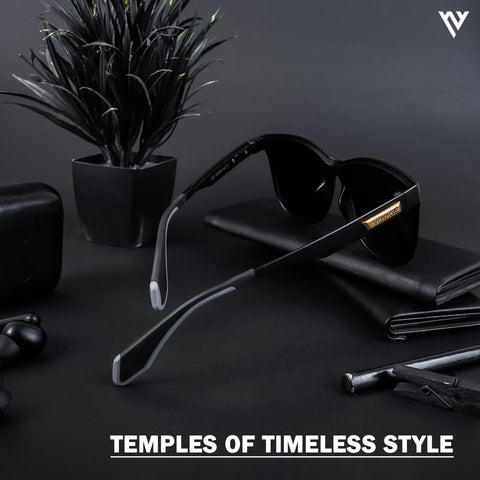 Active Matte Black Polarized Wayfarer Sunglasses - PMG4465