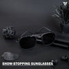 Grey & Navy Blue Polarized Wayfarer Sunglasses - PMG4483