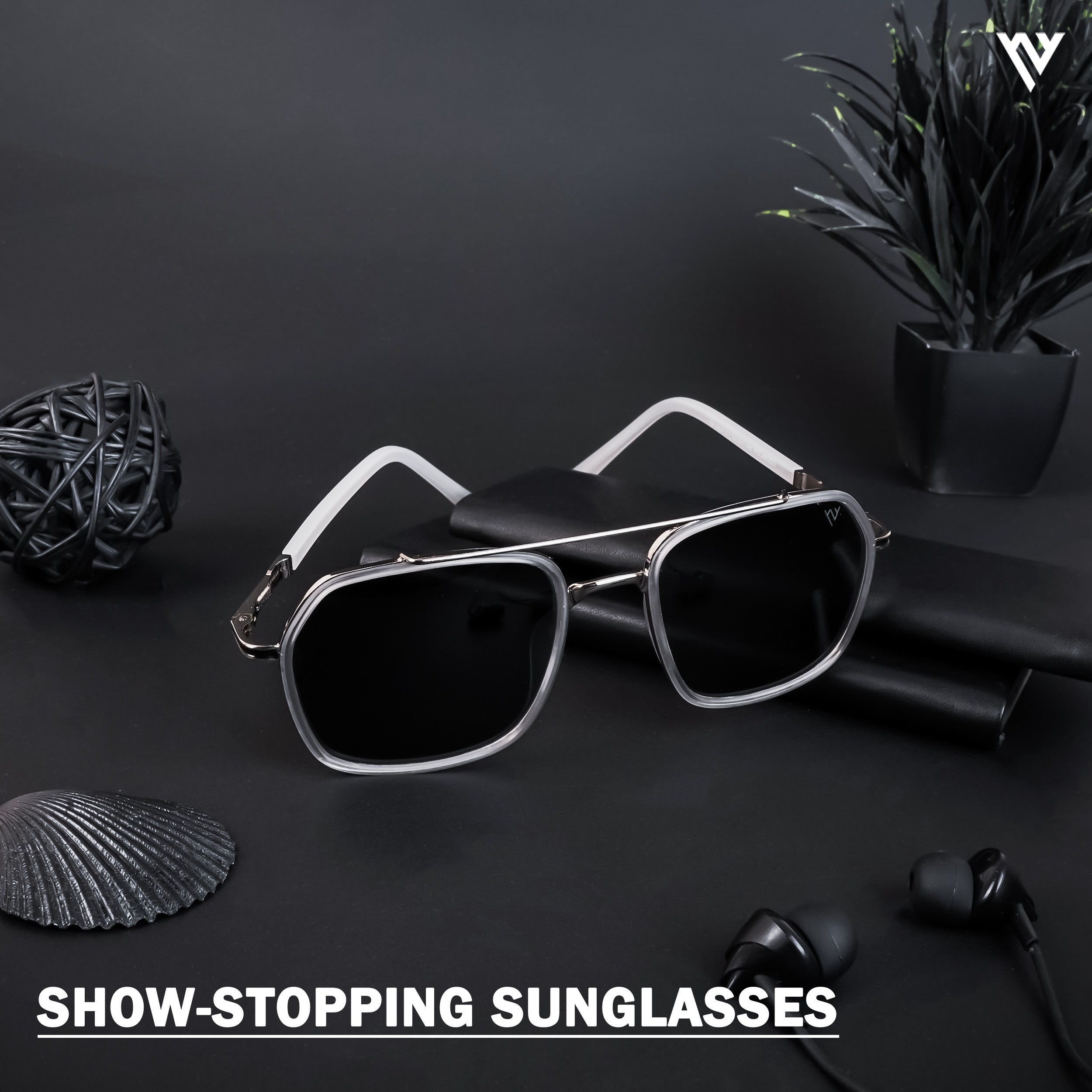 Voyage Exclusive Silver & Transparent Polarized Wayfarer Sunglasses for Men & Women (TR8054PMG4482)