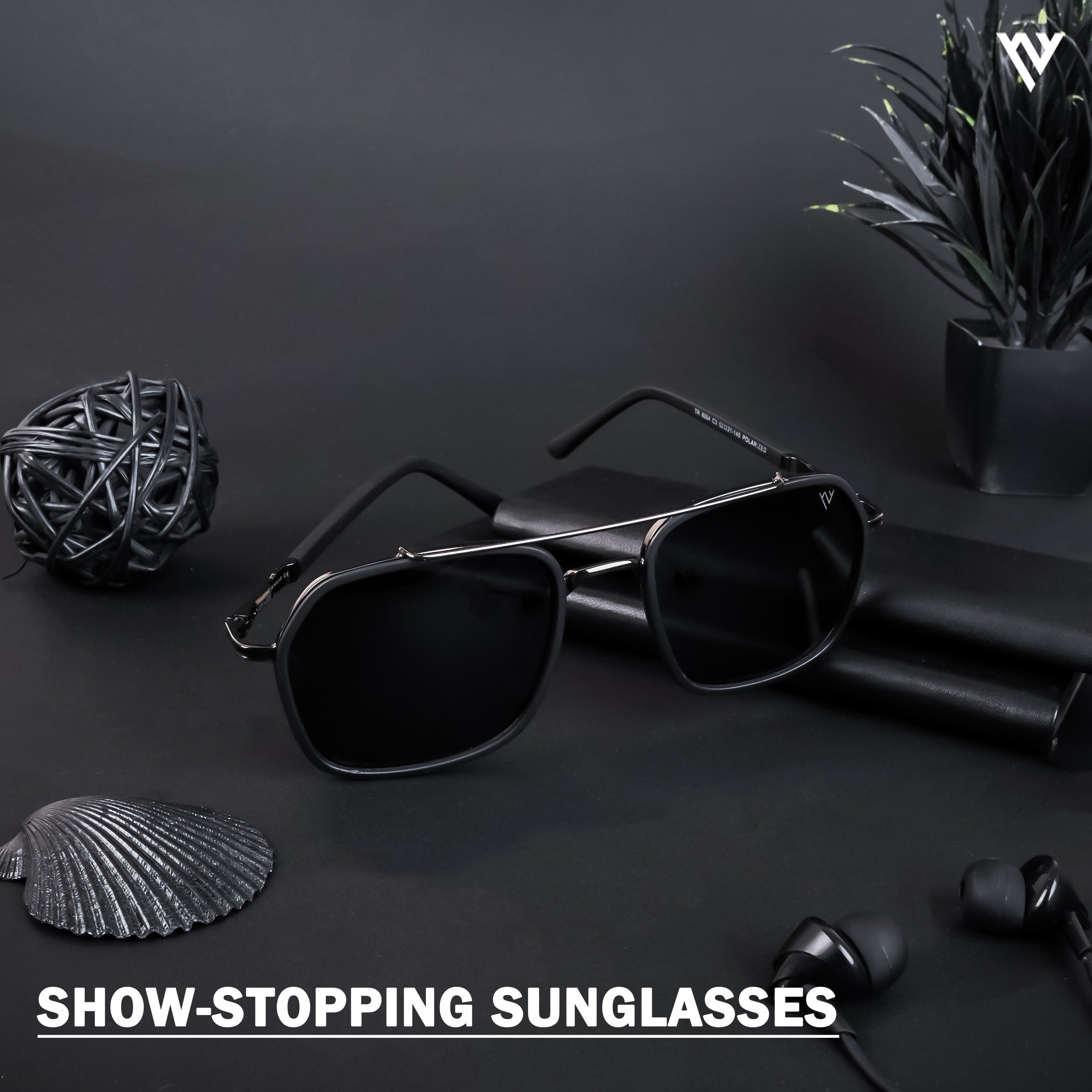 Voyage Exclusive Grey & Black Polarized Wayfarer Sunglasses for Men & Women (TR8054PMG4481)
