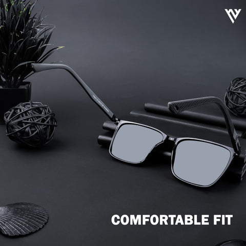 Shine Black Polarized Wayfarer Sunglasses (TR8077PMG4484)