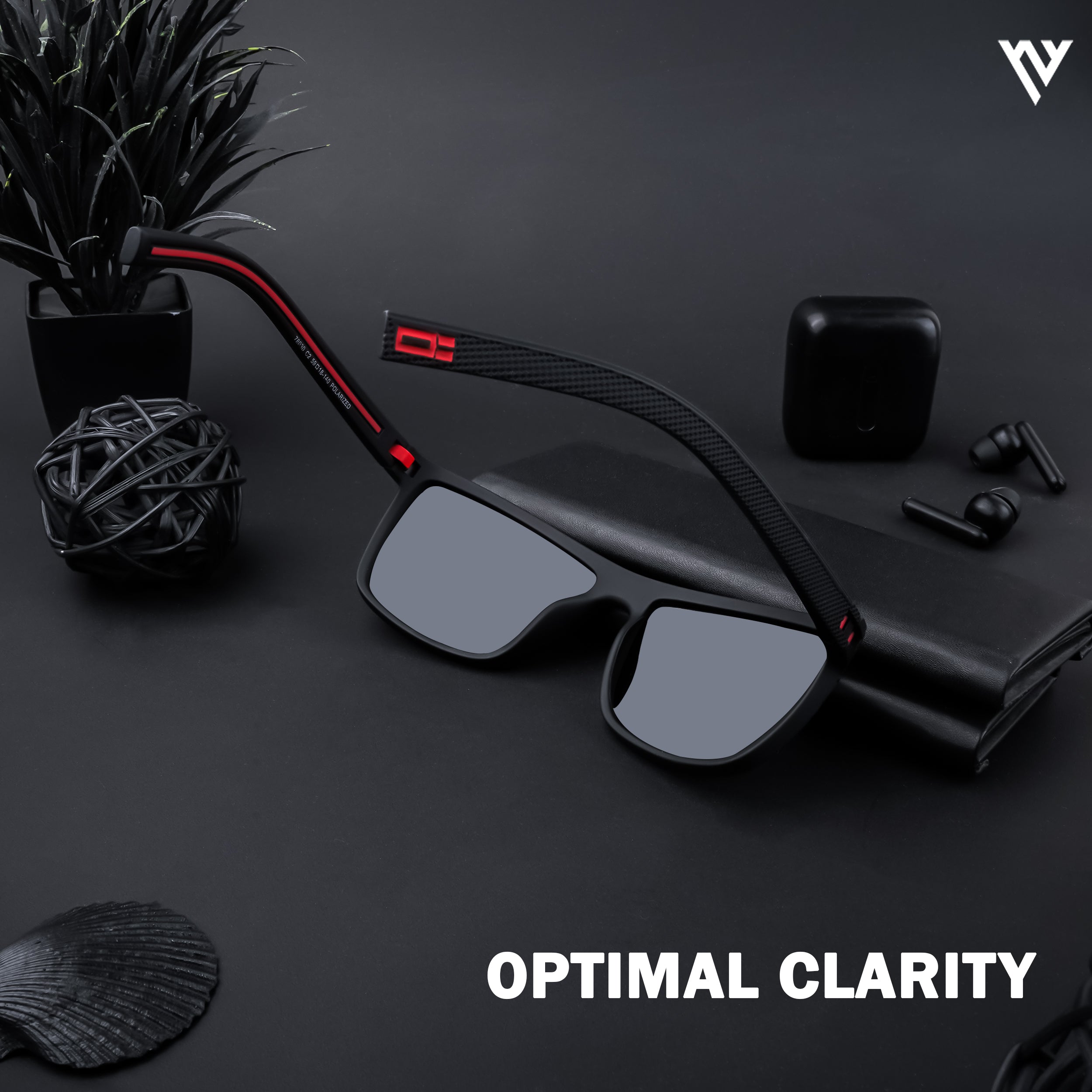 Voyage Exclusive Black Polarized Wayfarer Sunglasses for Men & Women - PMG4293
