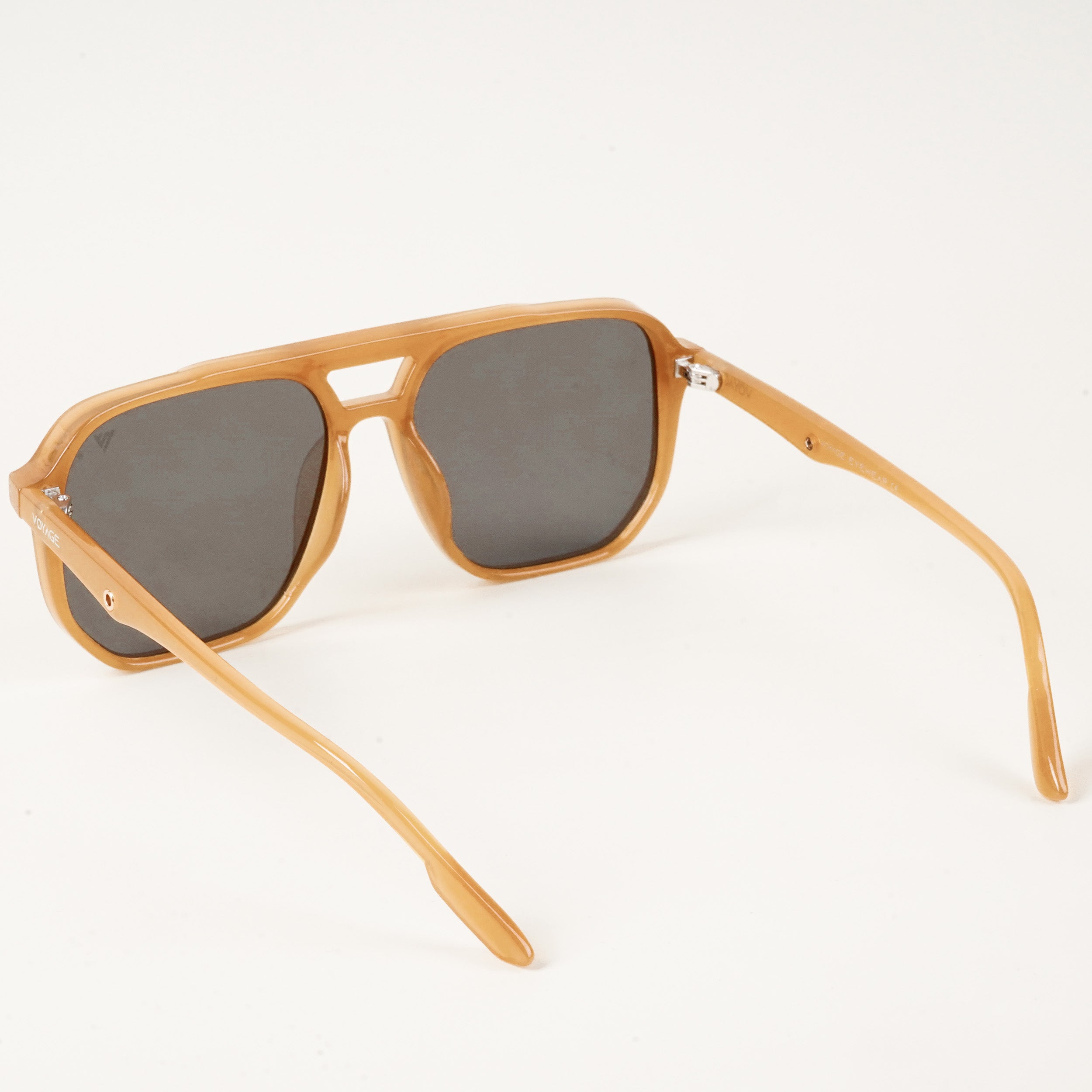 Voyage Wayfarer Polarized Sunglasses for Men & Women (Black Lens | Orange Frame - PMG5000)