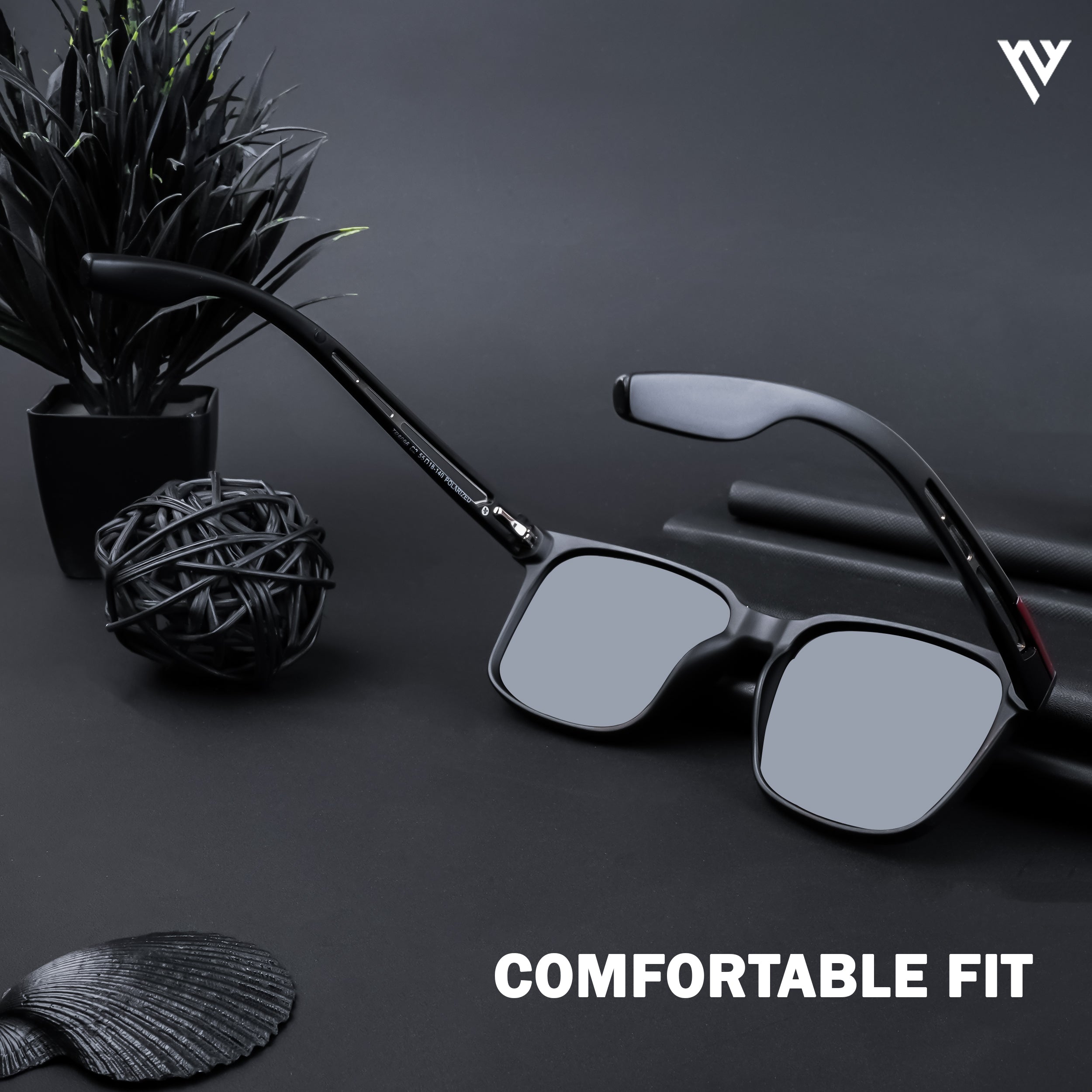 Matt Black Polarized Wayfarer Sunglasses - PMG4489