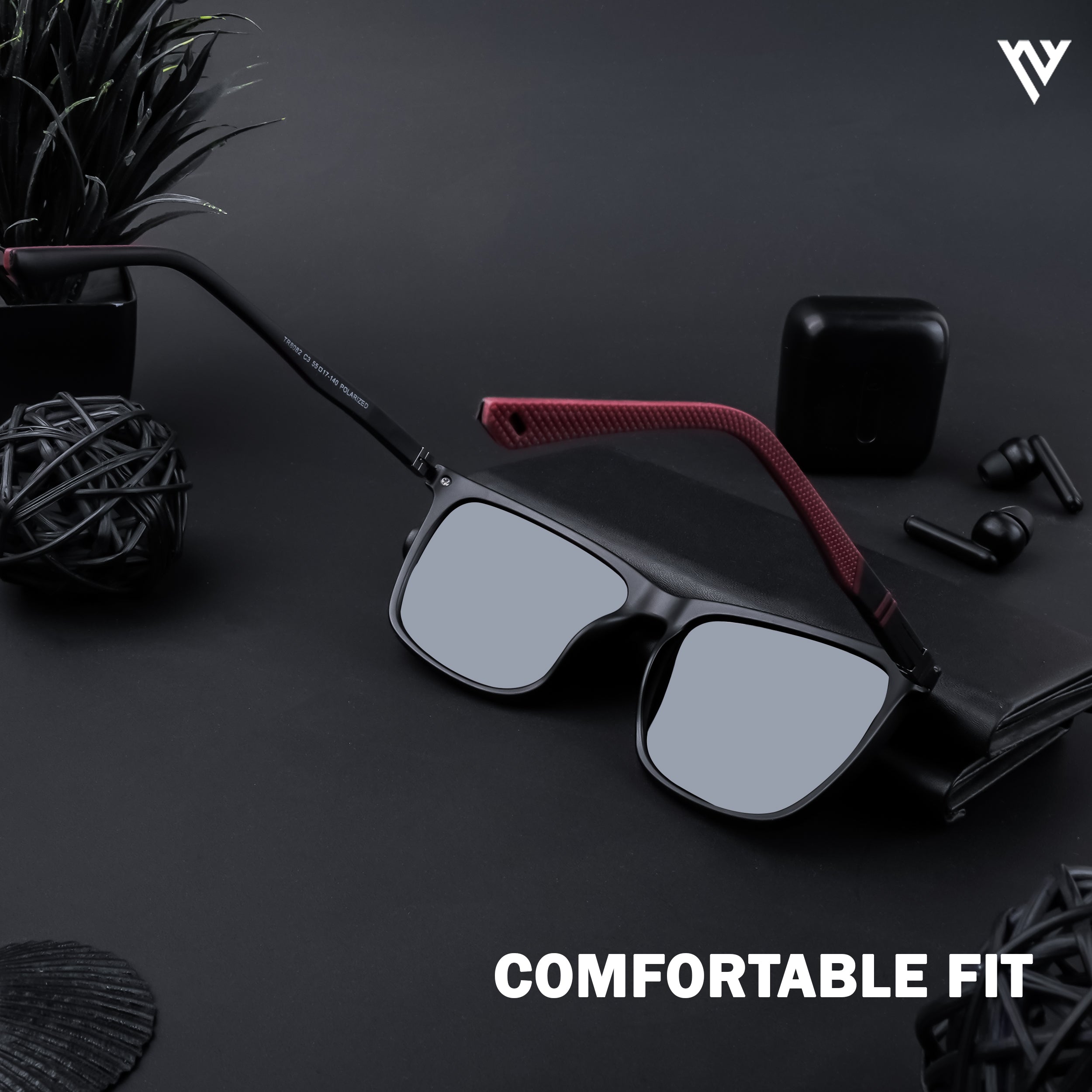 Matt Black Polarized Wayfarer Sunglasses - PMG4492