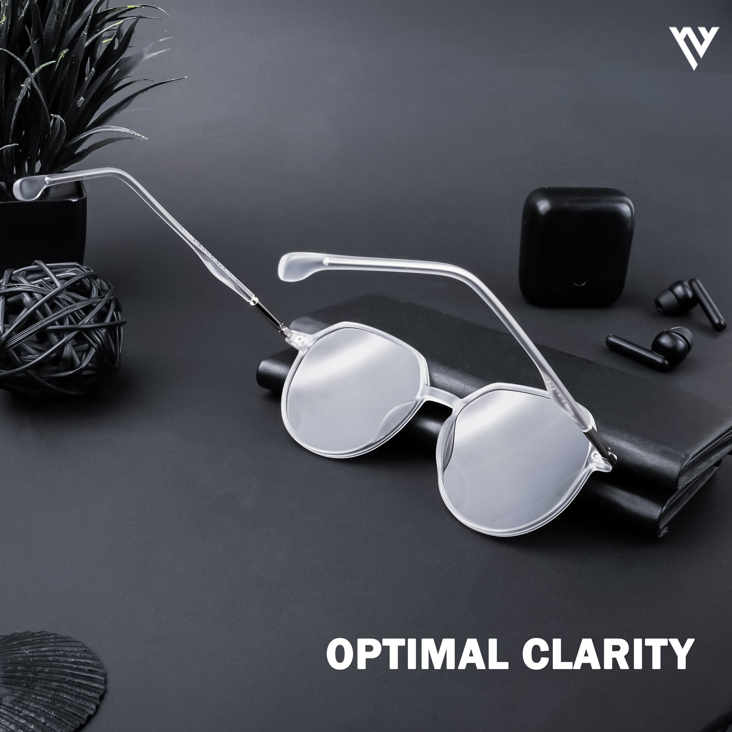 Voyage Exclusive Transparent Polarized Round Sunglasses for Men & Women - PMG4298