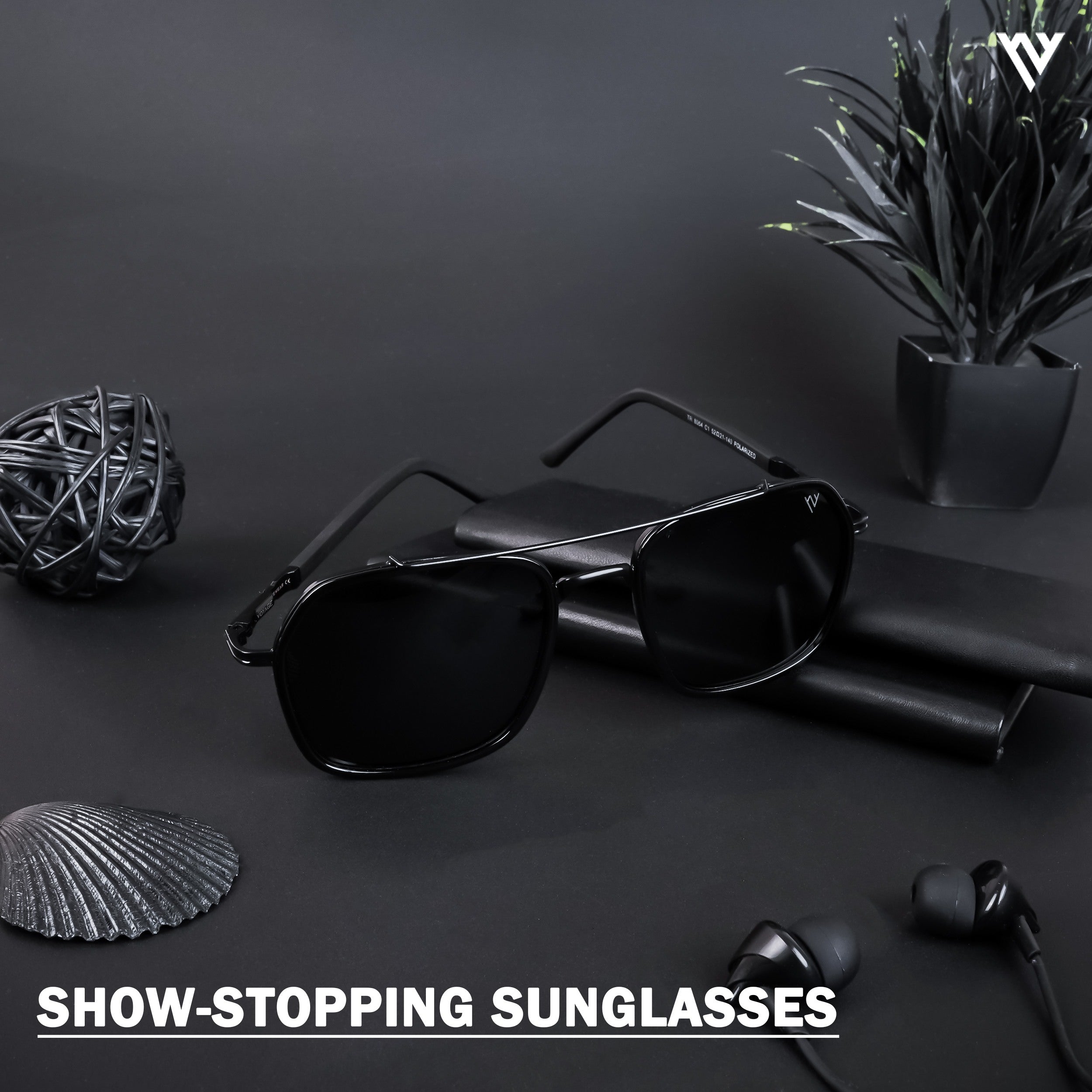 Voyage Exclusive Black Polarized Wayfarer Sunglasses for Men & Women (TR8054PMG4479)