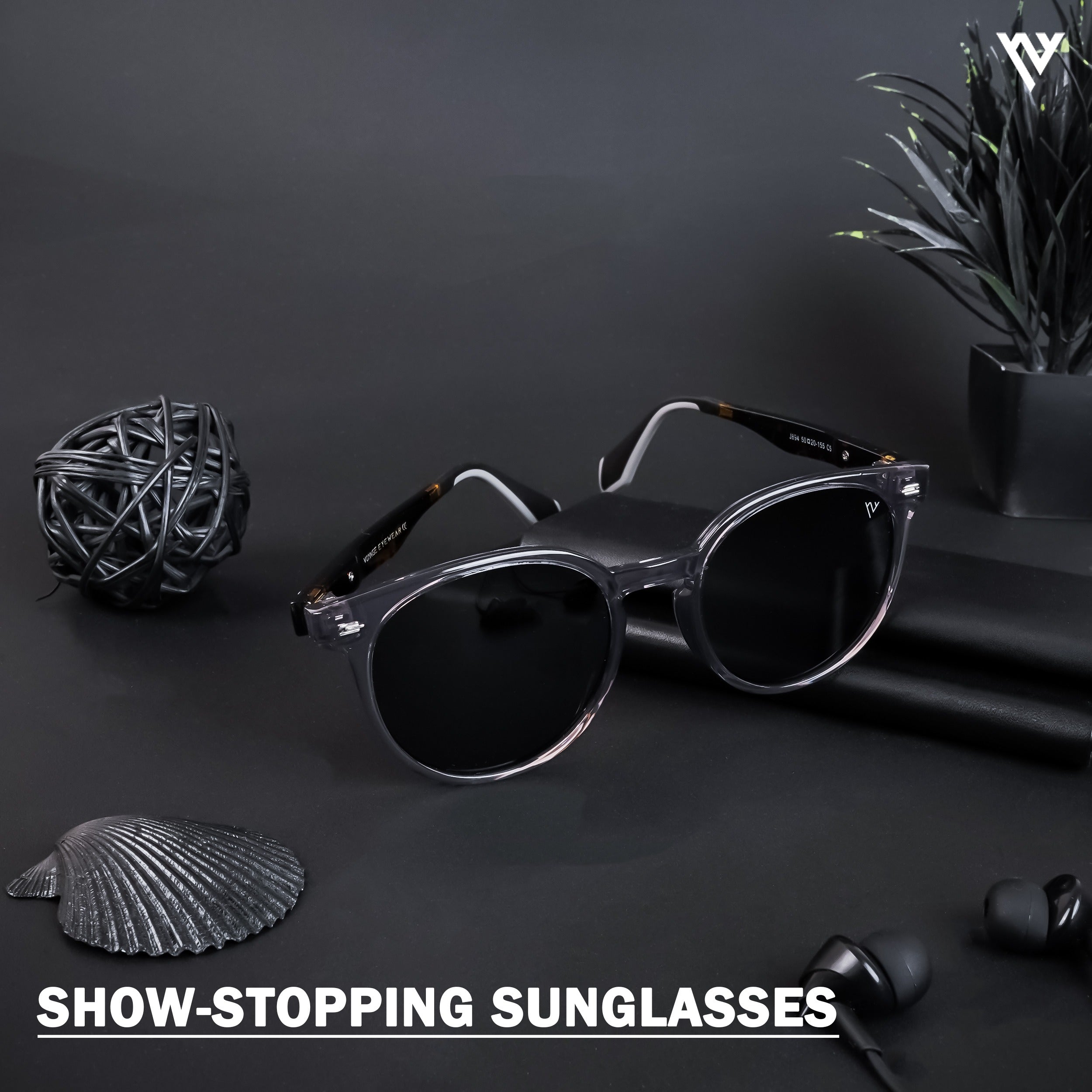 Voyage Exclusive Grey Polarized Round Sunglasses for Men & Women (894PMG4472)
