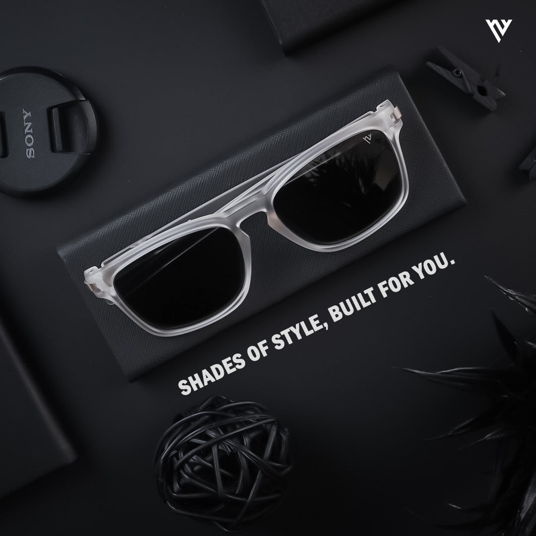 Aegis | Black & Transparent Polarized Wayfarer Sunglasses - PMG3975