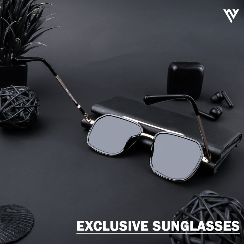 Wayfarer Golden & Shine Black Polarized Sunglasses - PMG4314