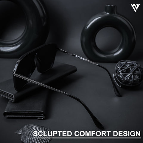 Aether | Black Polarized Wayfarer Sunglasses - PMG4578