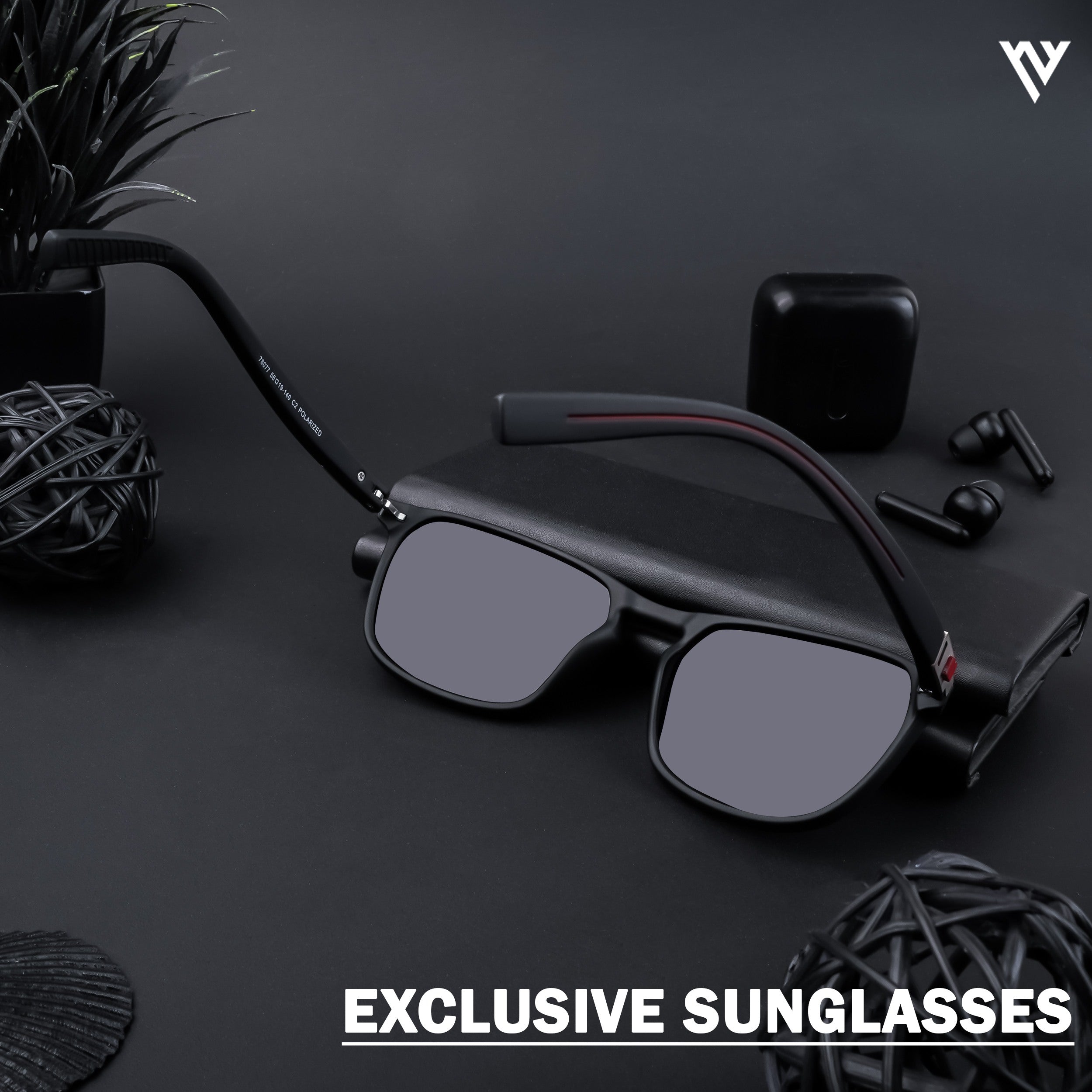 Voyage Exclusive Matt Black Polarized Wayfarer Sunglasses for Men & Women - PMG4304