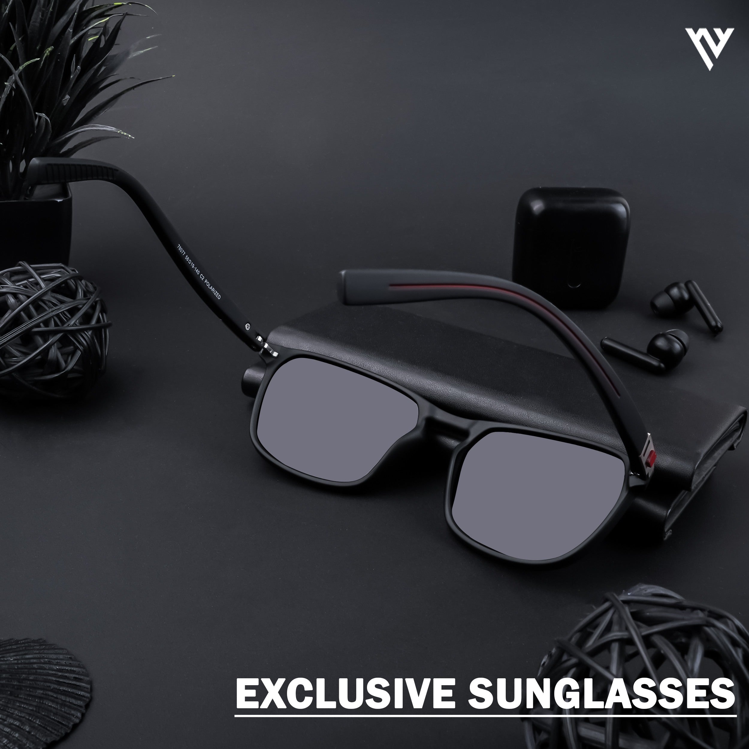 Matt Black Polarized Wayfarer Sunglasses - PMG4304
