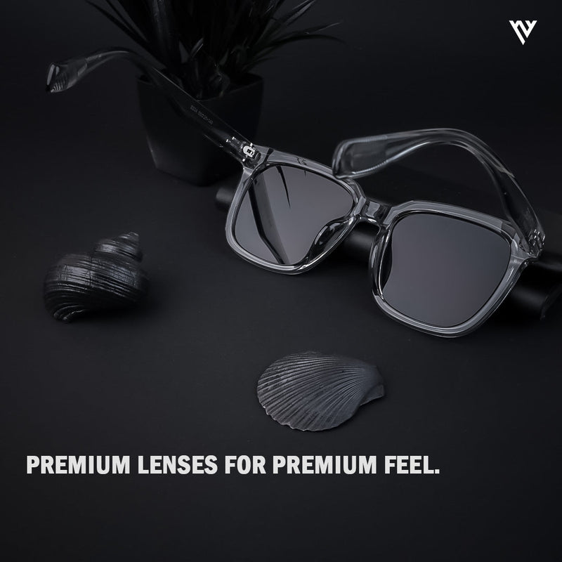 Voyage Exclusive Gradient Grey Polarized Wayfarer Sunglasses - MG4113