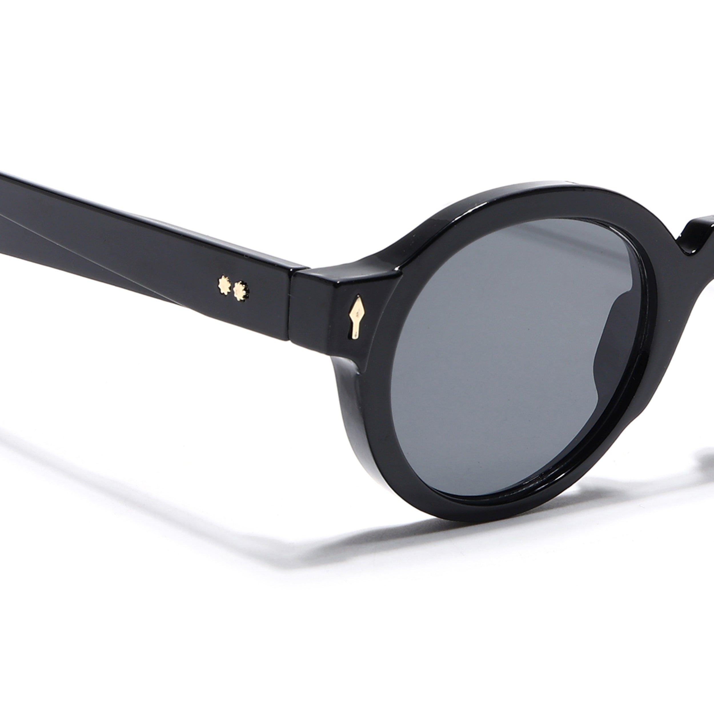 Round Sunglasses for Men & Women (Black Lens | Black Frame - MG7667)