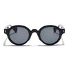 Round Sunglasses for Men & Women (Black Lens | Black & Demi Brown Frame - MG7668)