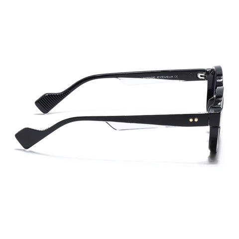 Round Sunglasses for Men & Women (Grey & Clear Lens | Black Frame - MG7669)