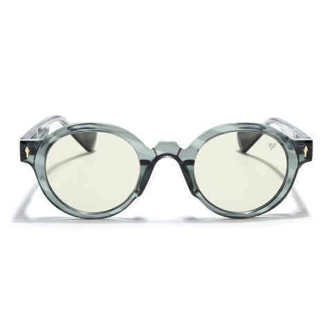 Round Sunglasses for Men & Women (Light Green Lens | Transparent Green Frame - MG7670)