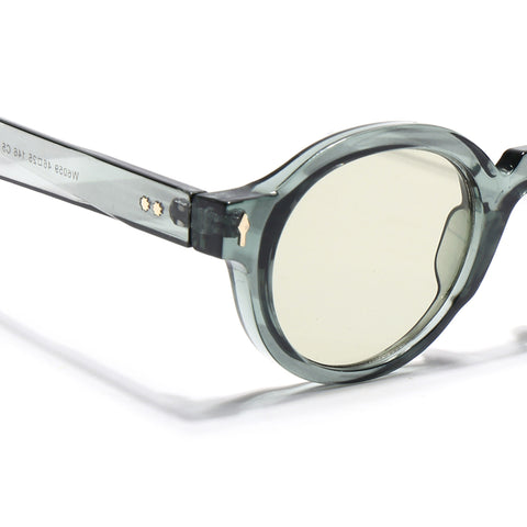 Round Sunglasses for Men & Women (Light Green Lens | Transparent Green Frame - MG7670)