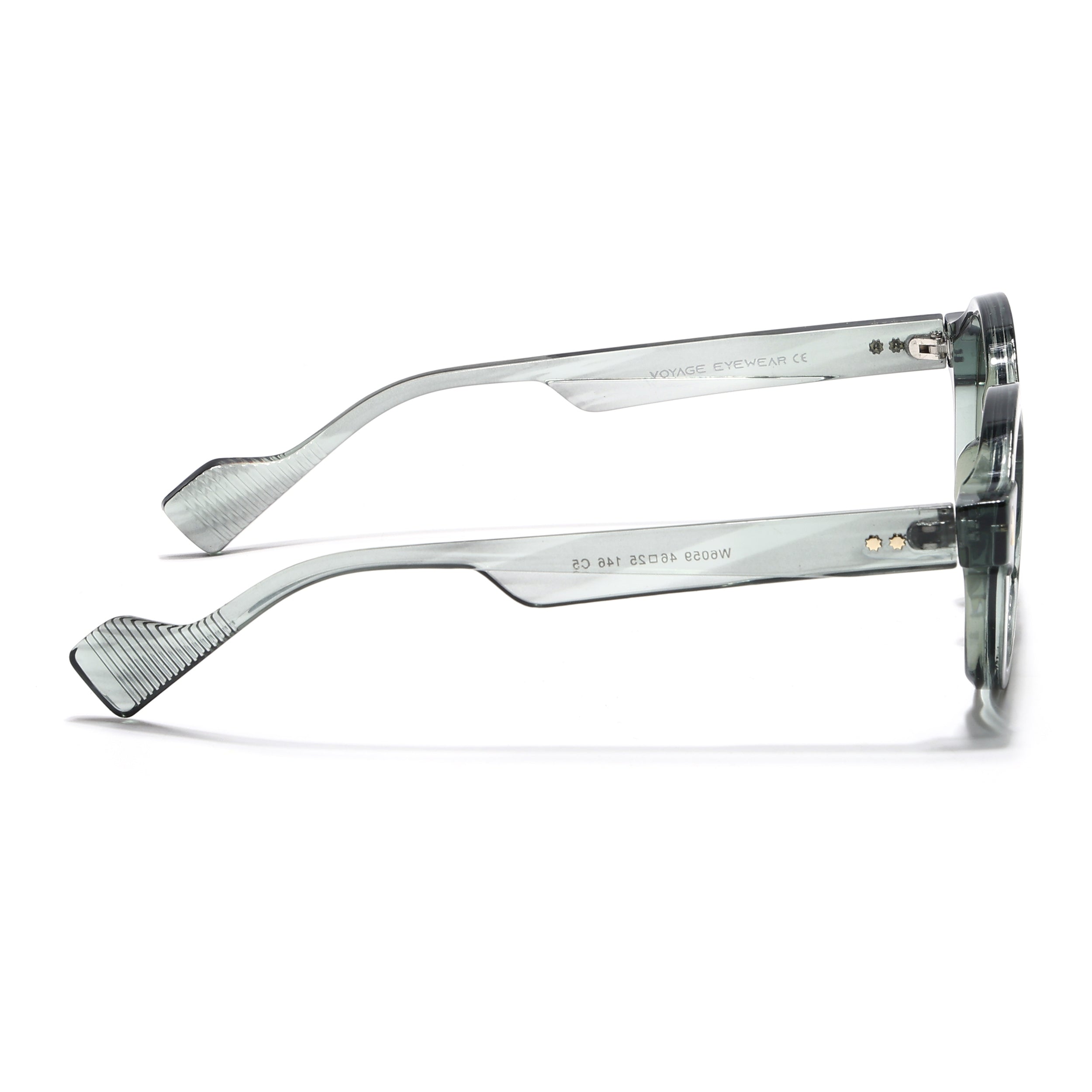 Round Sunglasses for Men & Women (Light Green Lens | Transparent Green Frame - MG7670)