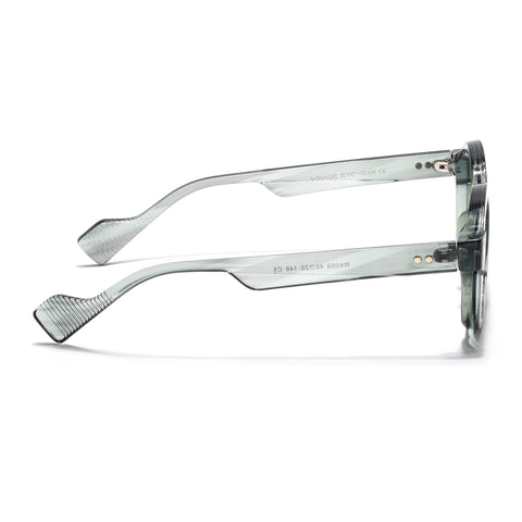 Round Sunglasses for Men & Women (Light Green Lens | Transparent Green Frame - MG7670)