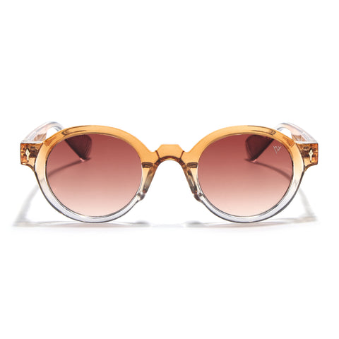 Round Sunglasses for Men & Women (Orange & Clear Lens | Transparent Orange Frame - MG7671)
