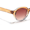 Round Sunglasses for Men & Women (Orange & Clear Lens | Transparent Orange Frame - MG7671)